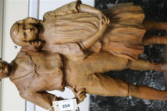 A carved wooden figure